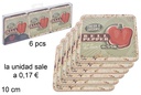 Pack 6 posavasos cuadrados decorado bell pepper 10 cm
