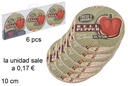 Pack 6 posavasos redondos decorado bell pepper 10 cm