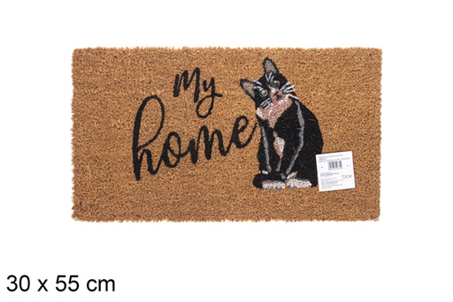 [115704] Capacho de gato de coco minha casa 30x55 cm