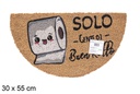 Capacho de coco Good vibes crescente 30x55 cm