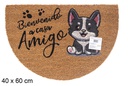 Felpudo coco Perro amigo semiluna 40x60 cm