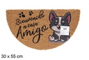 Felpudo coco Perro amigo semiluna 30x55 cm