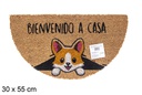Felpudo coco semiluna Bienvenido a casa 30x55 cm