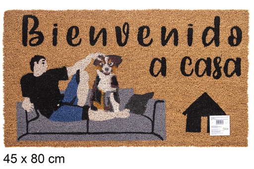 [115728] Capacho de coco Bienvenido a casa 45x80 cm
