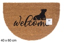 Felpudo coco Welcome dog semiluna 40x60 cm
