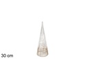 Cone de luz de Natal dourado e branco 30 cm