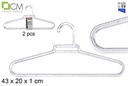 Pack 2 perchas de plástico transparente extra fuertes