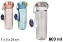 Botella de agua color transparente surtido 600 ml