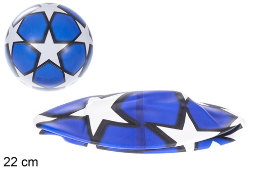[115772] Ballon degonflé bleu décoré d'étoile 22 cm