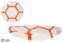 Balón plástico decorado hexagonal naranja 22 cm