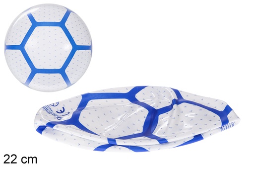 [115775] Ballon dégonflé décoré hexagon bleu 22 cm