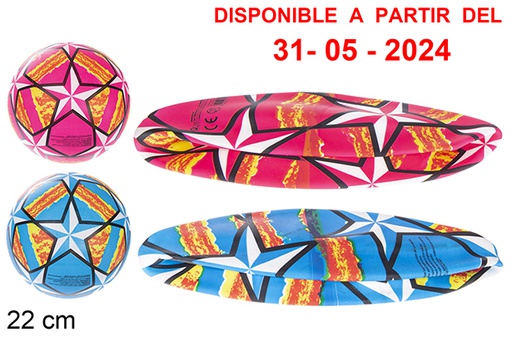 [115777] Balón deshinchado decorado estrella multicolor 22 cm