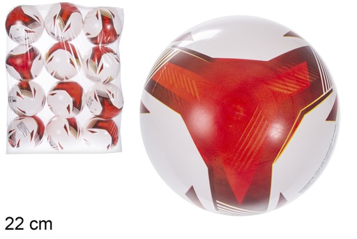 [115779] Red triangle decorated inflated ball 22 cm