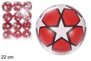 Balón plástico decorado estrella rojo 22 cm