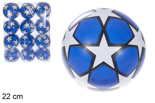 [115783] Pallone gonfiato blu decorato con stella 22 cm