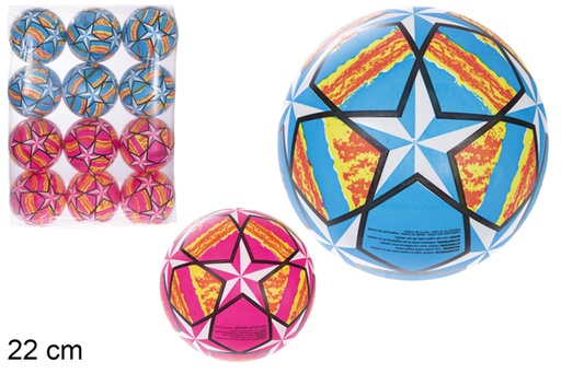 [115788] Balón hinchado decorado estrella multicolor 22 cm