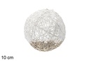 Bola decorativa Navidad oro&blanco purpurina 10 cm
