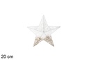 Estrella decorativa Navidad oro&blanco 20 cm