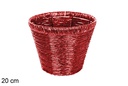 Vaso da fiori rotondo rosso vivo 20 cm