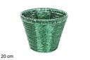 Round glossy green pot 20 cm
