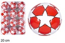 Balón plástico fútbol estrella clásico rojo 20 cm