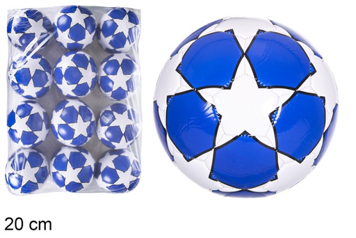 [115836] Balón hinchado de futbol estrella clásico azul 20 cm