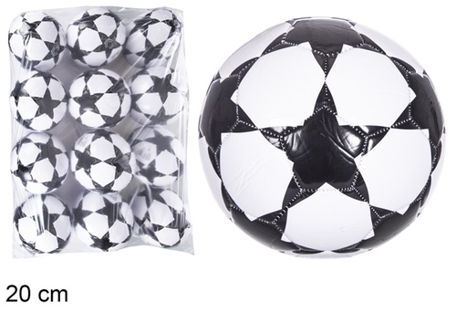 [115839] Balón hinchado de futbol estrella clásico negro 20 cm