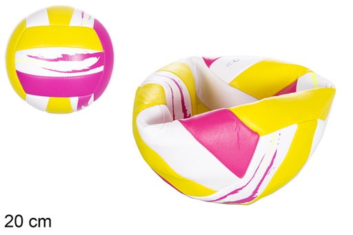 [115847] Ballon dégonflé de volley-ball tricolore classique 20 cm