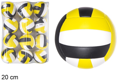 [115851] Ballon gonflé de volley classique tricolore 20 cm