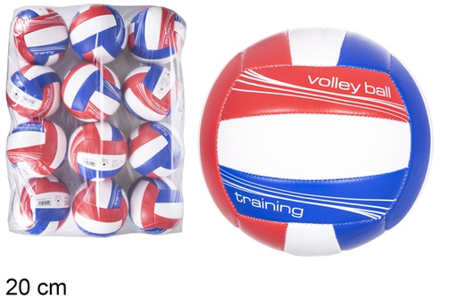 [115855] Ballon gonflé de volley classique tricolore 20 cm