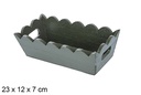 Plateau de Noël en bois ondulé vert 23x12 cm