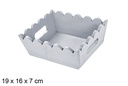Bandeja de Natal de madeira ondulada prata 19x16 cm