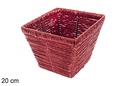 Vaso quadrato rosso lucido 20 cm