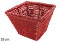 Bright red square flower pot 25cm