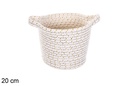Cesta cuerda de algodón plata/oro con asas 20 cm