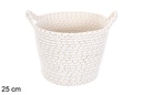 Cesta cuerda de algodón plata/oro con asas 25 cm