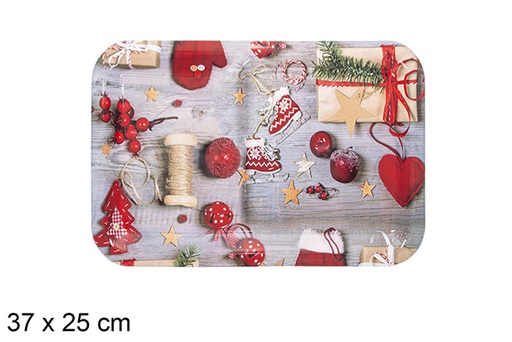 [116044] Bandeja plástico rectangular decorado navideño 37x25 cm