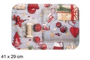 Bandeja plástico rectangular decorado navideño 41x29 cm