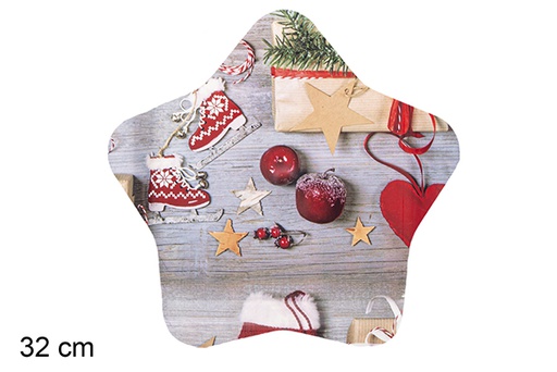[116059] Bandeja plástico estrella decorado navideño 32 cm