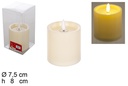 Vela beige LED llama fija 7,5x8 cm