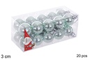 Pack 20 bolas verde menta brillo 3 cm