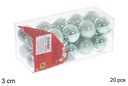 Pack 20 bolas verde menta brillo/mate 3 cm