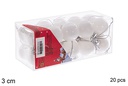 Pack 20 bolas blanca brillo/mate 3 cm