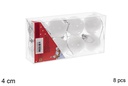 Pack 8 bolas blanca brillo/mate 4 cm