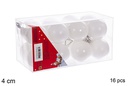 Pack 16 bolas blanca brillo/mate 4 cm