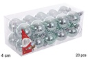 Pack 20 bolas verde menta brillo 4 cm