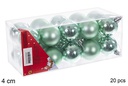 Pack 20 bolas verde menta brillo/mate 4 cm