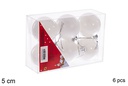 Pack 6 bolas blanca brillo/mate 5 cm