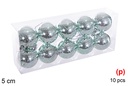 Pack 10 bolas verde menta brillo 5 cm