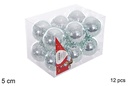 Pack 12 bolas verde menta brillo 5 cm